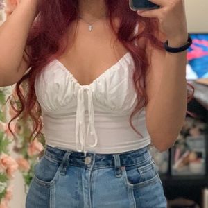 White Tie Front Cami